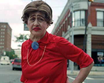 Woman with Red Lipstick.